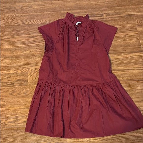 Pinch Maroon Ruffle Neck Dress - Picture 7 of 9